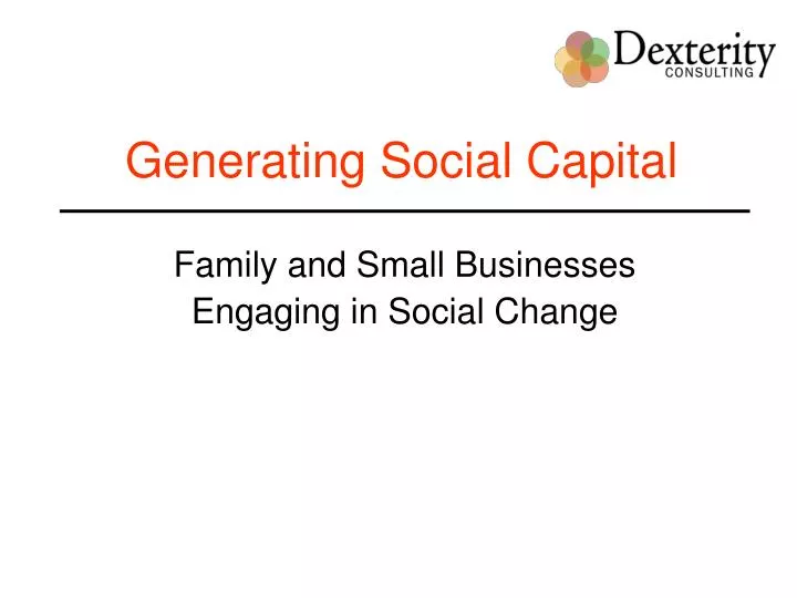 generating social capital