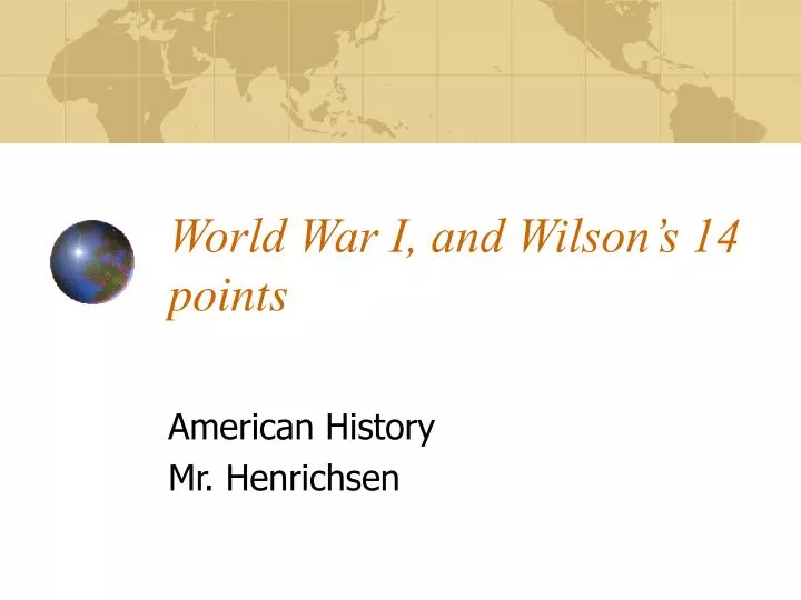 world war i and wilson s 14 points