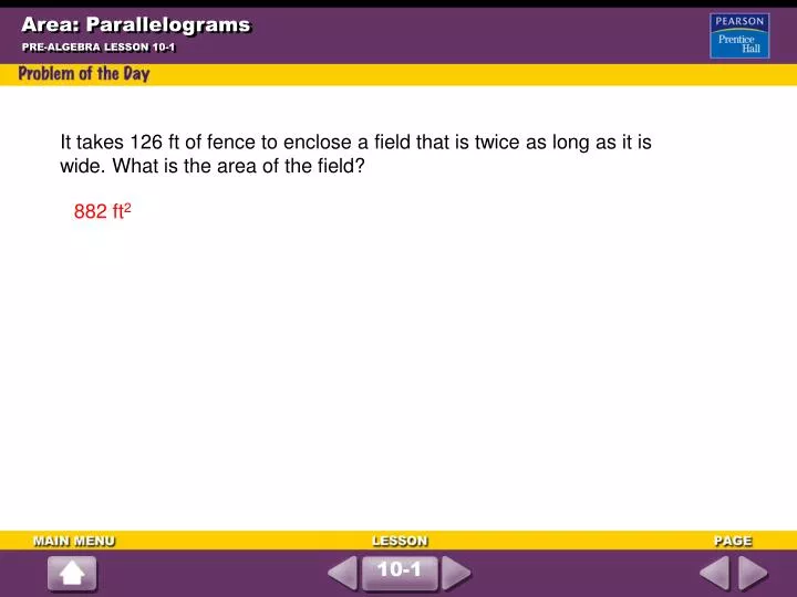 area parallelograms