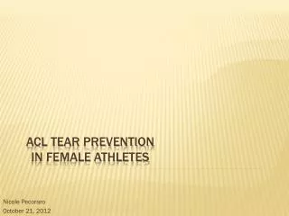 ACL Tear prevention in female athletes