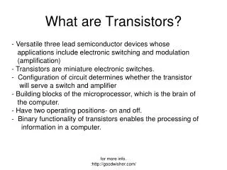 What are Transistors?