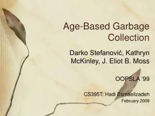 Age-Based Garbage Collection