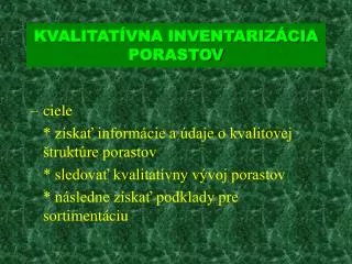 kvalitat vna inventariz cia porastov