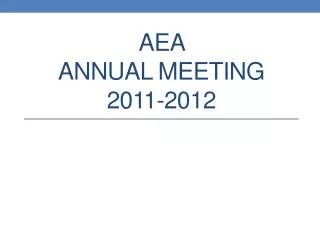 AEA annual Meeting 2011-2012