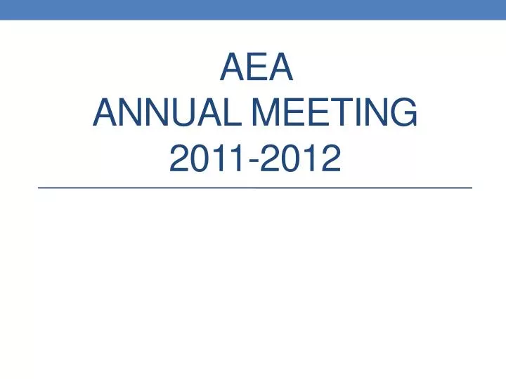aea annual meeting 2011 2012