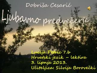 ljubavno predve erje