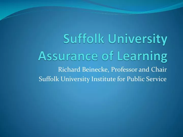 suffolk university assurance of learning