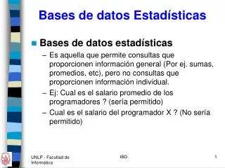 bases de datos estad sticas