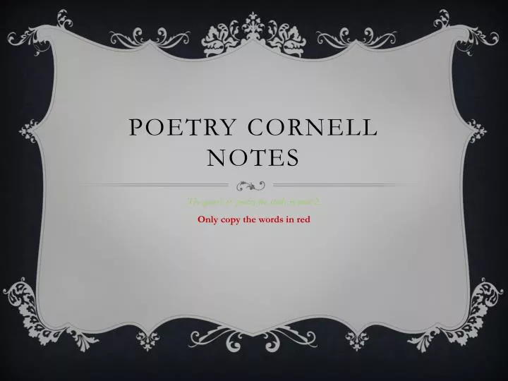 poetry cornell notes
