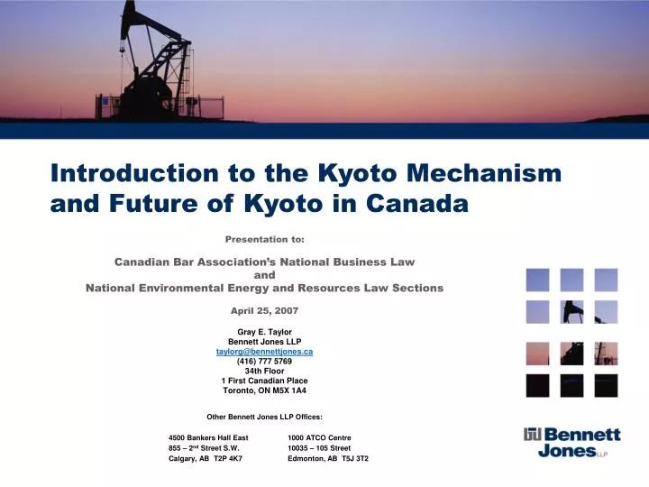 introduction to the kyoto mechanism and future of kyoto in canada
