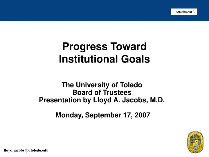 progress toward institutional goals