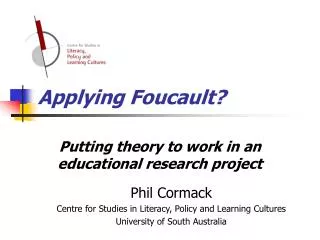 Applying Foucault?