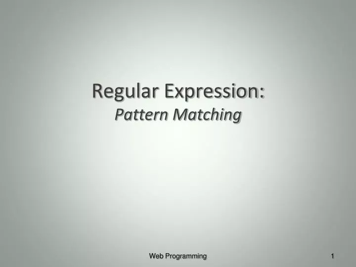 regular expression pattern matching