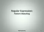 Regular Expression: Pattern Matching - slide 1