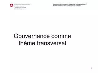 gouvernance comme th me transversal