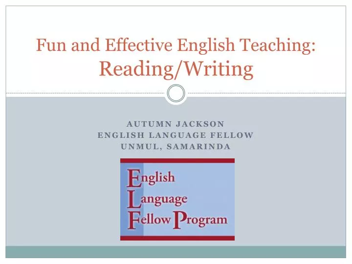 fun and effective english teaching reading writing