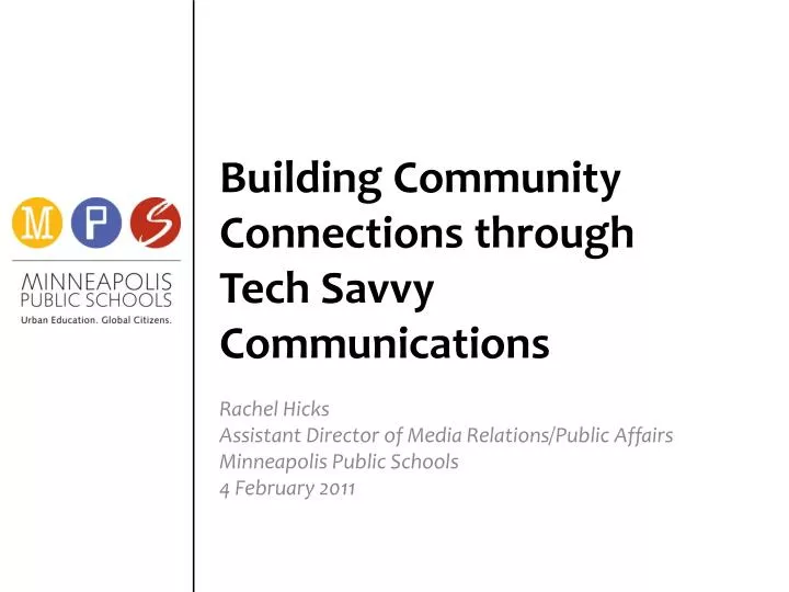 building community connections through tech savvy communications