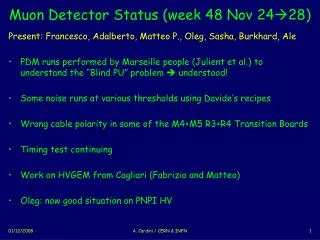 Muon Detector Status ( week 48 Nov 24 ? 28)
