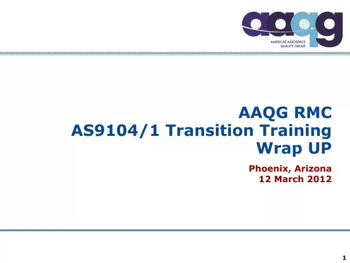 aaqg rmc as9104 1 transition training wrap up