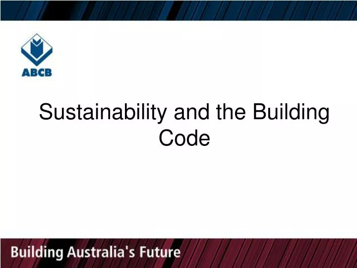 sustainability and the building code