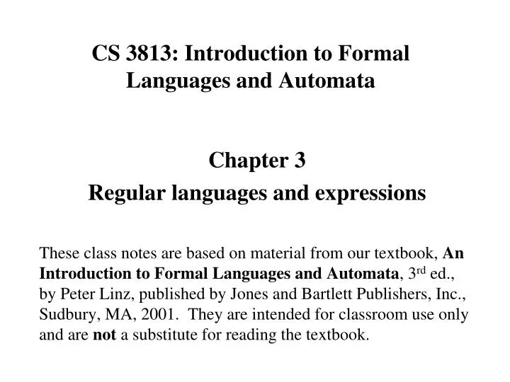 cs 3813 introduction to formal languages and automata