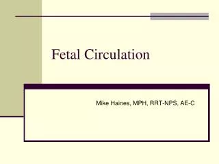 Fetal Circulation