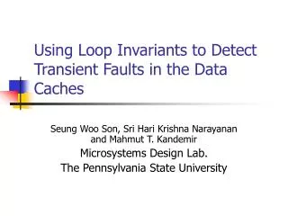 Using Loop Invariants to Detect Transient Faults in the Data Caches