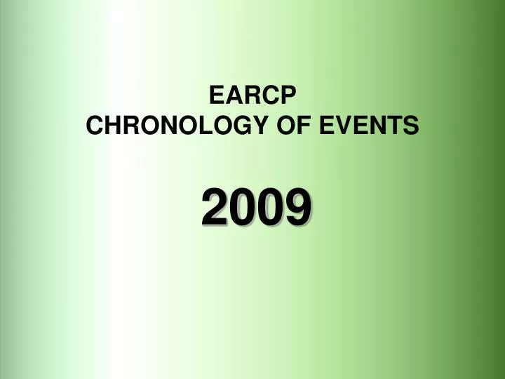 earcp chronology of events