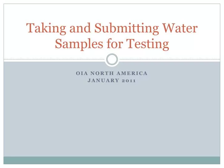 taking and submitting water samples for testing