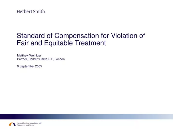 standard of compensation for violation of fair and equitable treatment