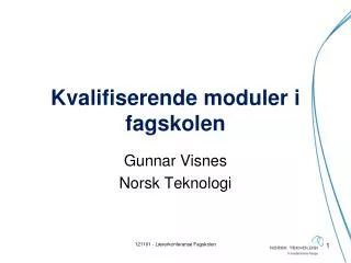 kvalifiserende moduler i fagskolen