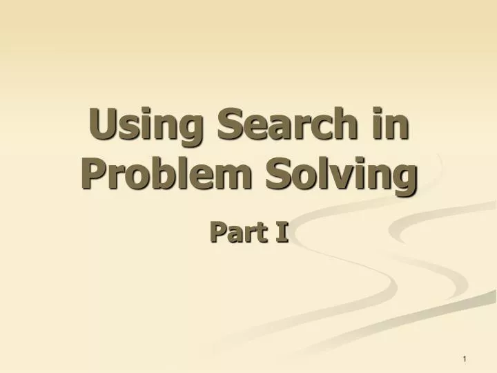 using search in problem solving
