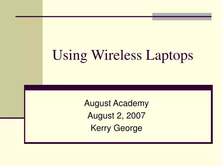 using wireless laptops