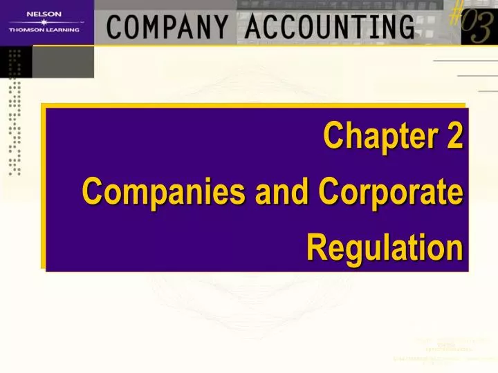 chapter 2 companies and corporate regulation
