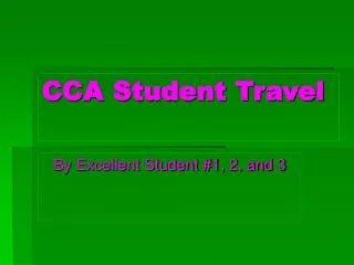 CCA Student Travel