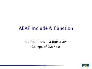 ABAP Include &amp; Function