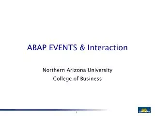 ABAP EVENTS &amp; Interaction