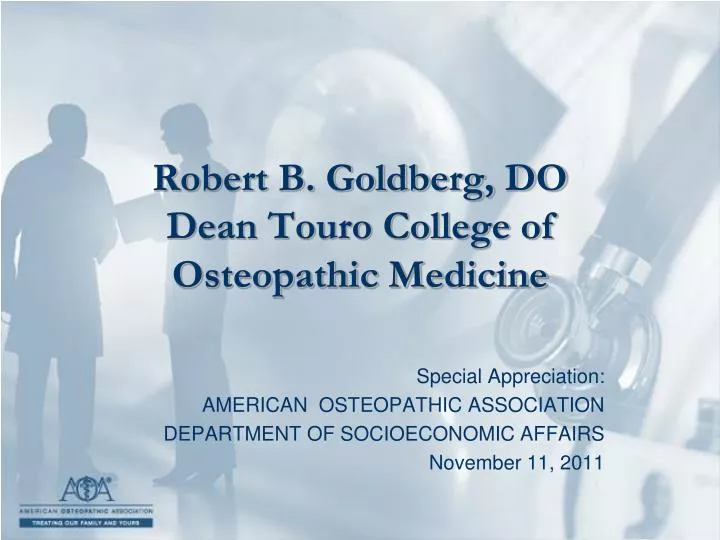 robert b goldberg do dean touro college of osteopathic medicine