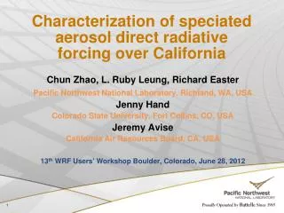Characterization of speciated aerosol direct radiative forcing over California