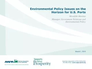 Environmental Policy Issues on the Horizon for U.S. Ports