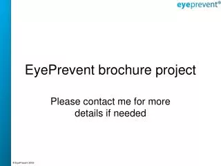 EyePrevent brochure project