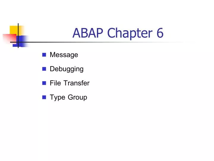 abap chapter 6