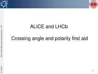 ALICE and LHCb Crossing angle and polarity first aid