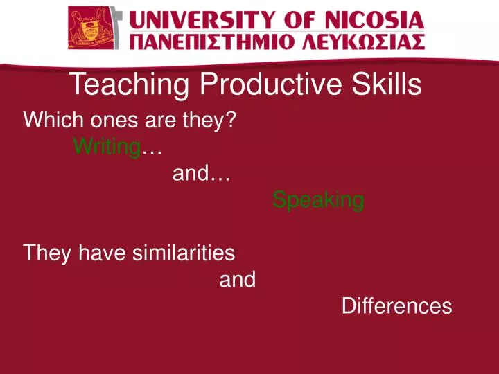 teaching productive skills