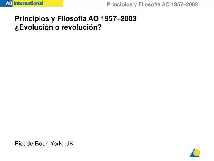 principios y filosof a ao 1957 2003 evoluci n o revoluci n