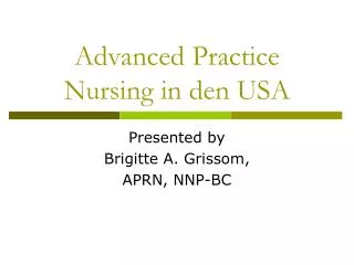 advanced practice nursing in den usa