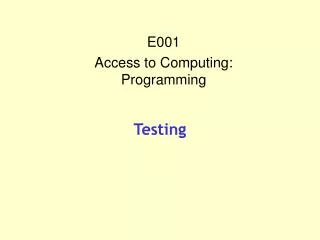 testing
