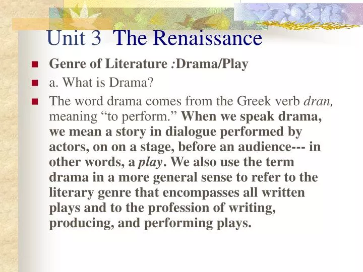 unit 3 the renaissance