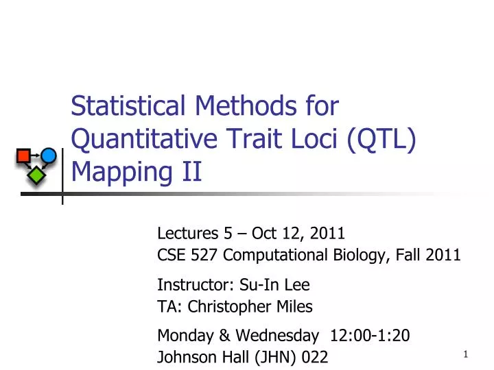 statistical methods for quantitative trait loci qtl mapping ii