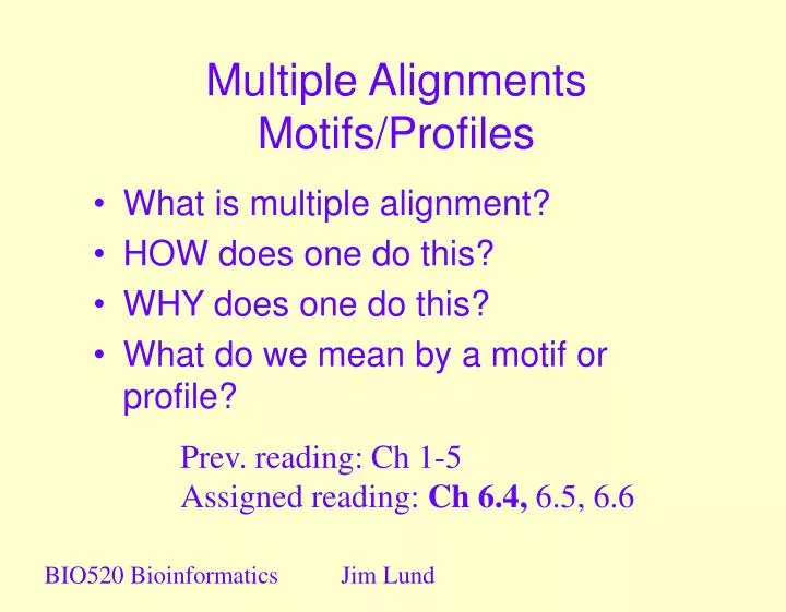 multiple alignments motifs profiles